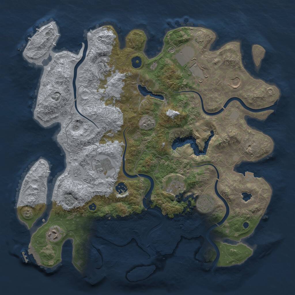 Rust Map: Procedural Map, Size: 4000, Seed: 680944218, 15 Monuments