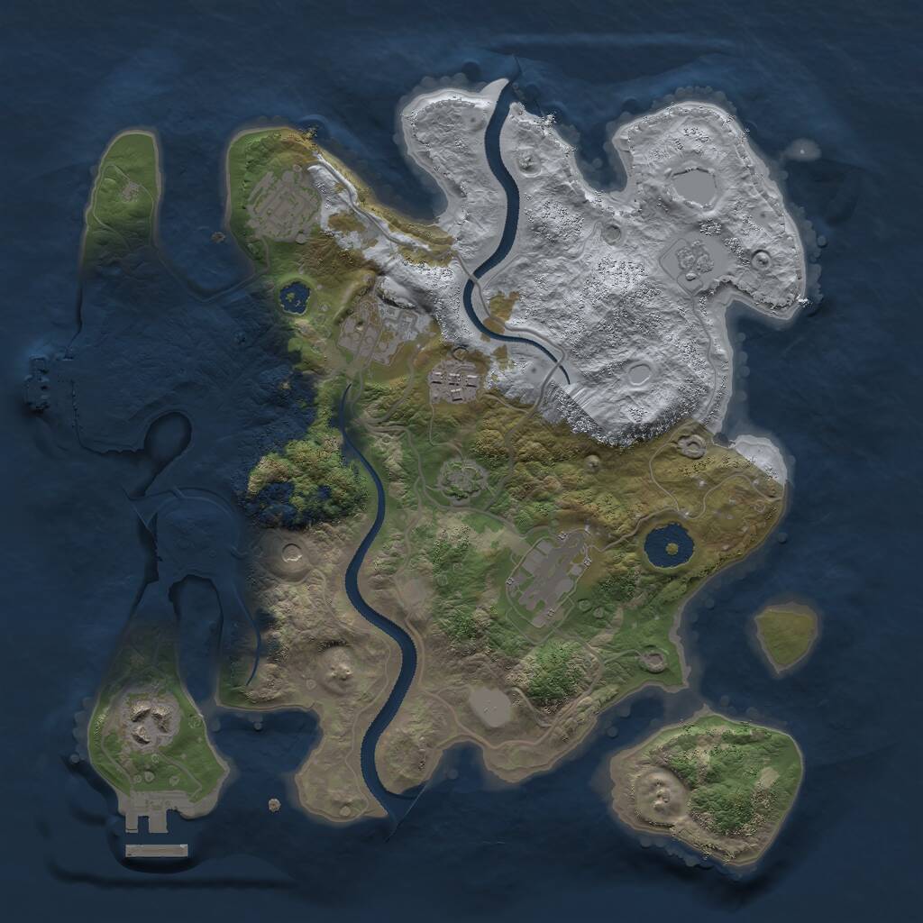 Rust Map: Procedural Map, Size: 3000, Seed: 41767, 11 Monuments