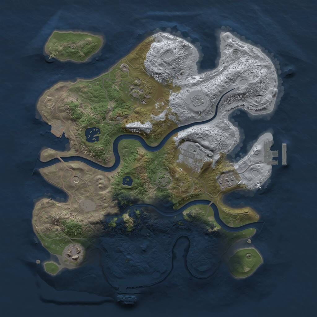 Rust Map: Procedural Map, Size: 3000, Seed: 588660615, 11 Monuments