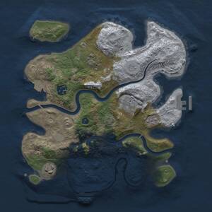 Thumbnail Rust Map: Procedural Map, Size: 3000, Seed: 588660615, 11 Monuments