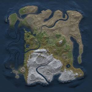 Thumbnail Rust Map: Procedural Map, Size: 3300, Seed: 888888, 13 Monuments