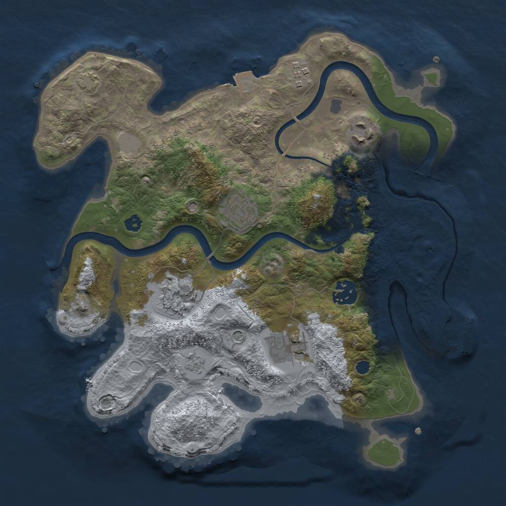 Rust Map: Procedural Map, Size: 3000, Seed: 8312, 11 Monuments