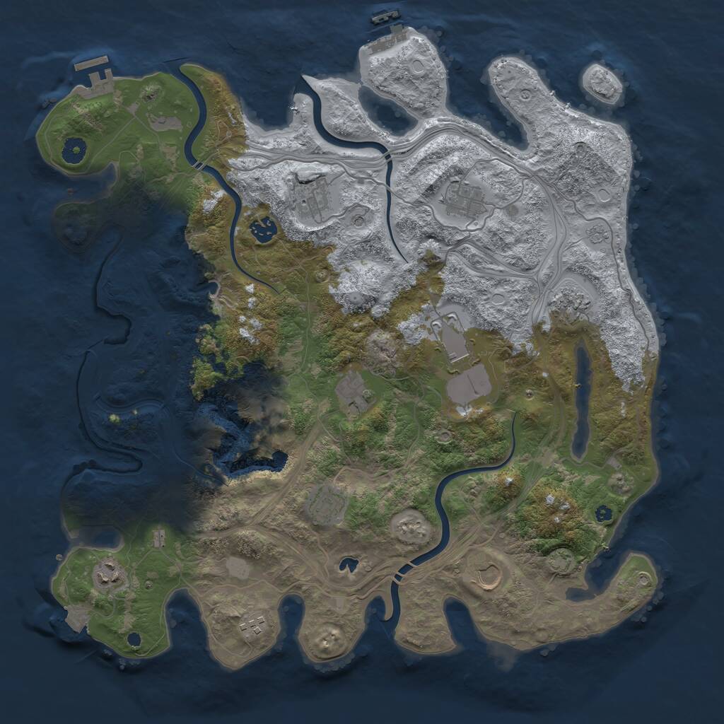 Rust Map: Procedural Map, Size: 4250, Seed: 777412, 16 Monuments