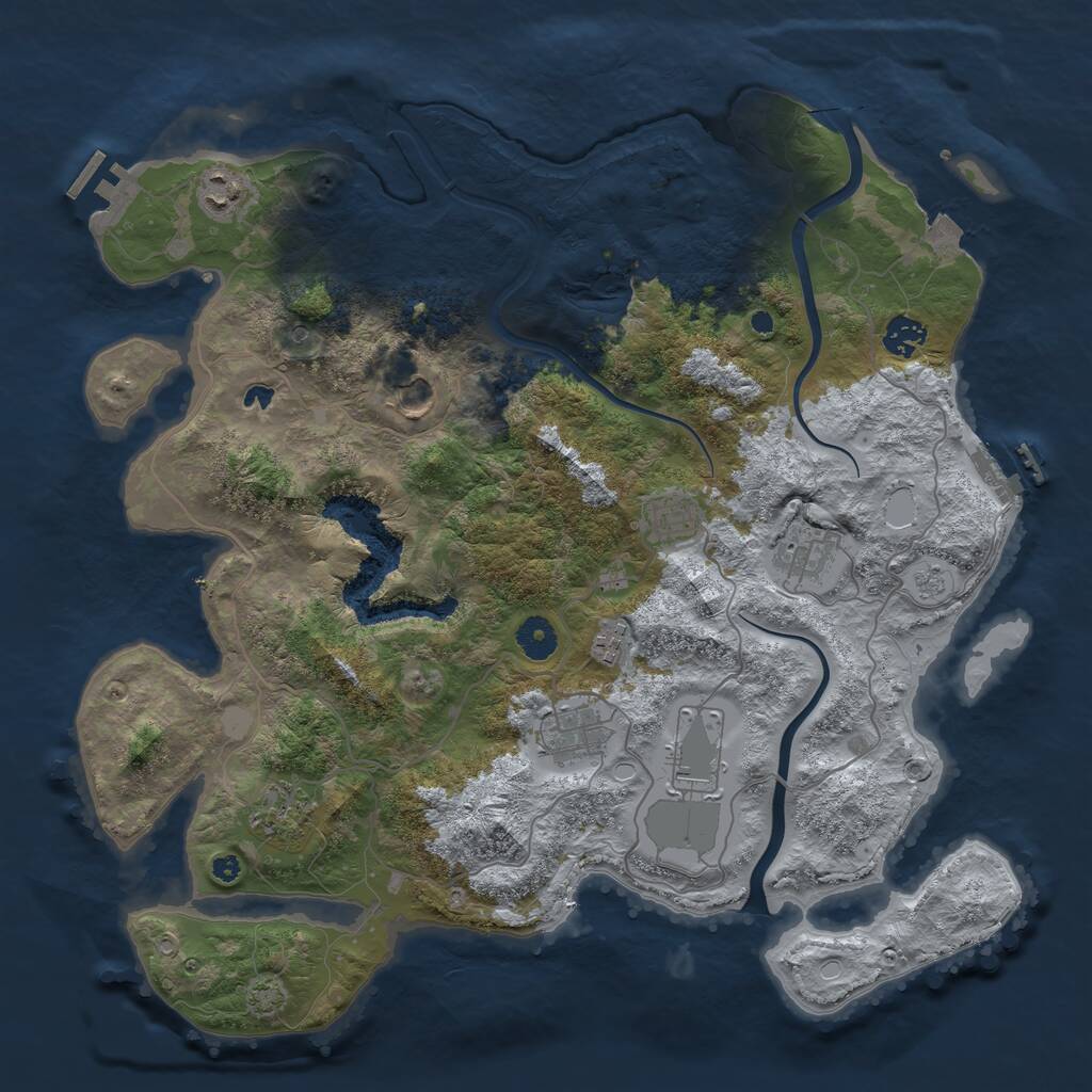 Rust Map: Procedural Map, Size: 4000, Seed: 472803190, 15 Monuments