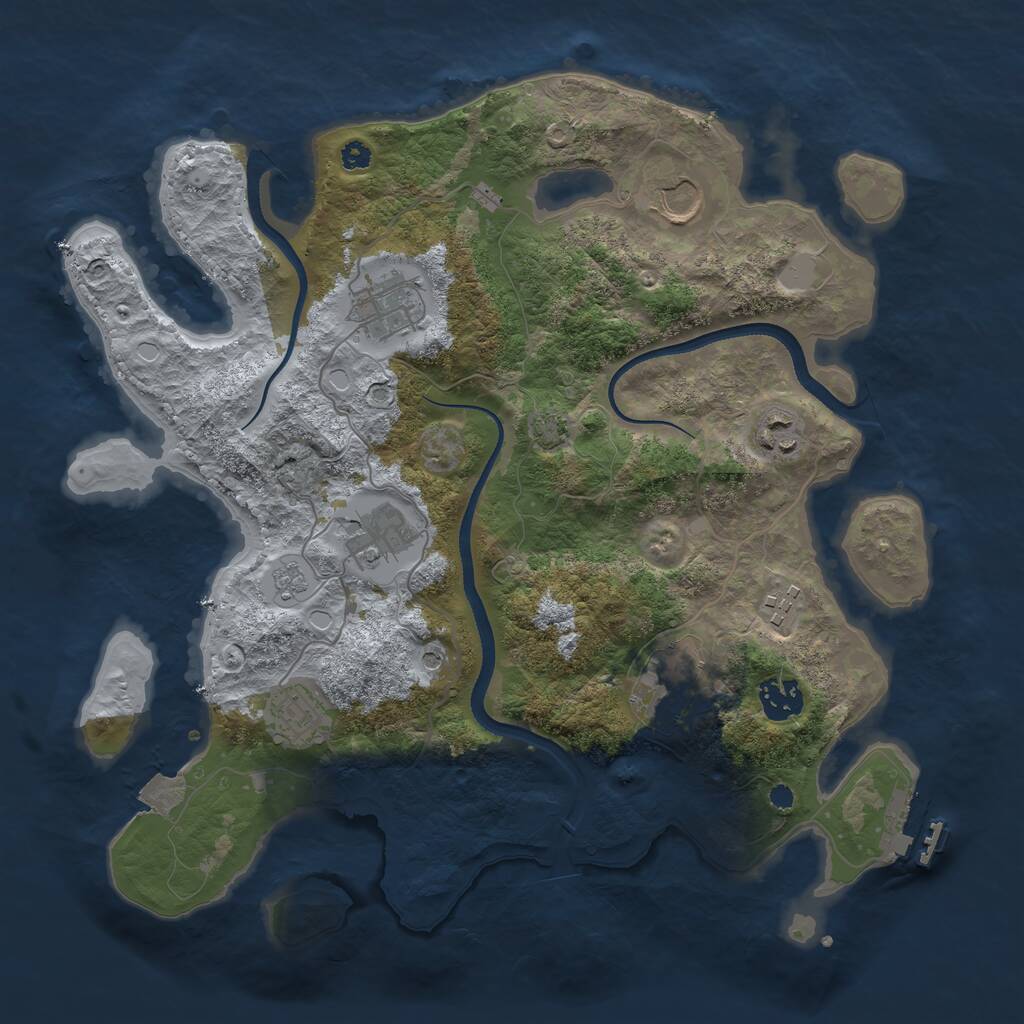 Rust Map: Procedural Map, Size: 3500, Seed: 1435964566, 13 Monuments