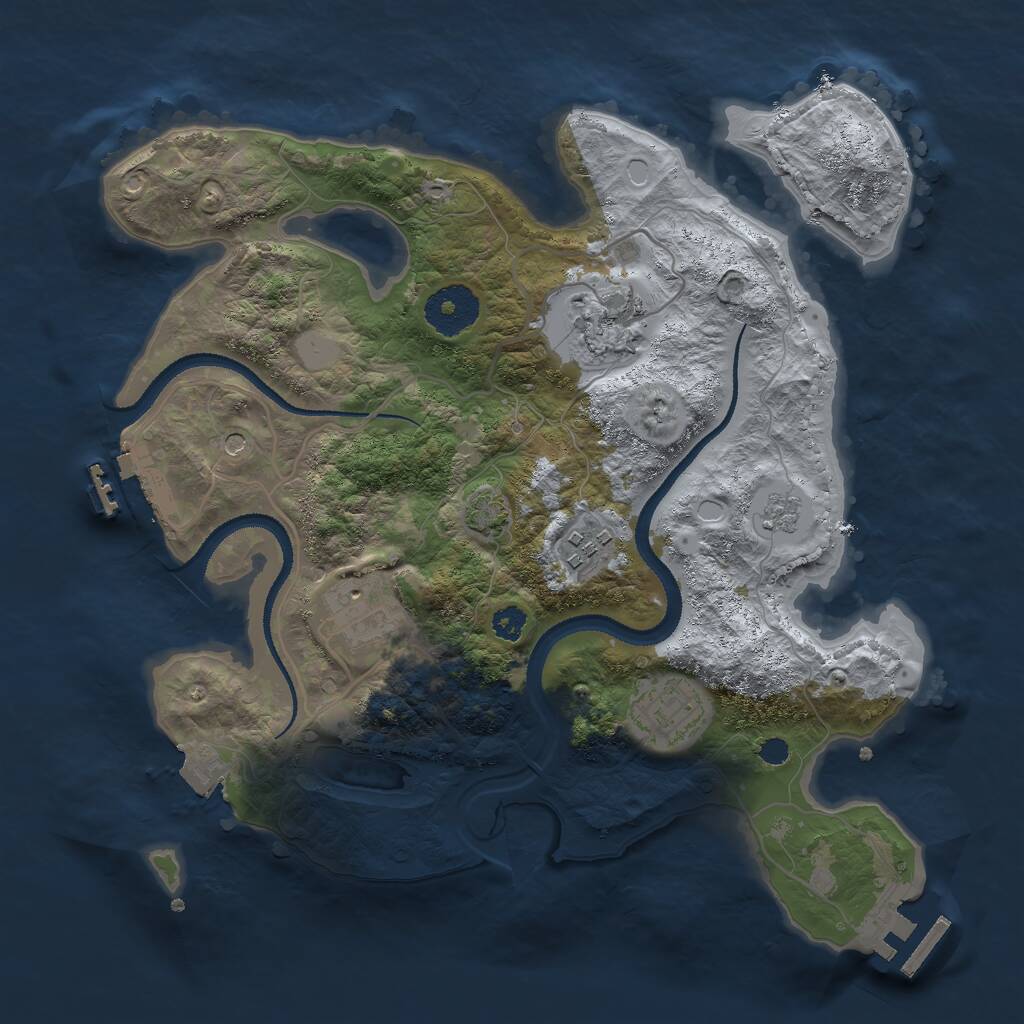 Rust Map: Procedural Map, Size: 3000, Seed: 1941057985, 10 Monuments