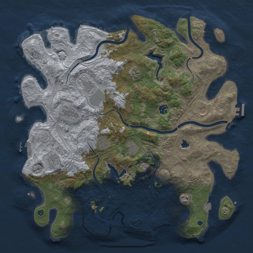 Rust Map: Procedural Map, Size: 4250, Seed: 48444124, 16 Monuments