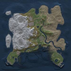 Thumbnail Rust Map: Procedural Map, Size: 3500, Seed: 971619938, 14 Monuments