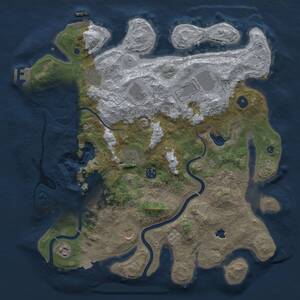 Thumbnail Rust Map: Procedural Map, Size: 4000, Seed: 1652661268, 15 Monuments