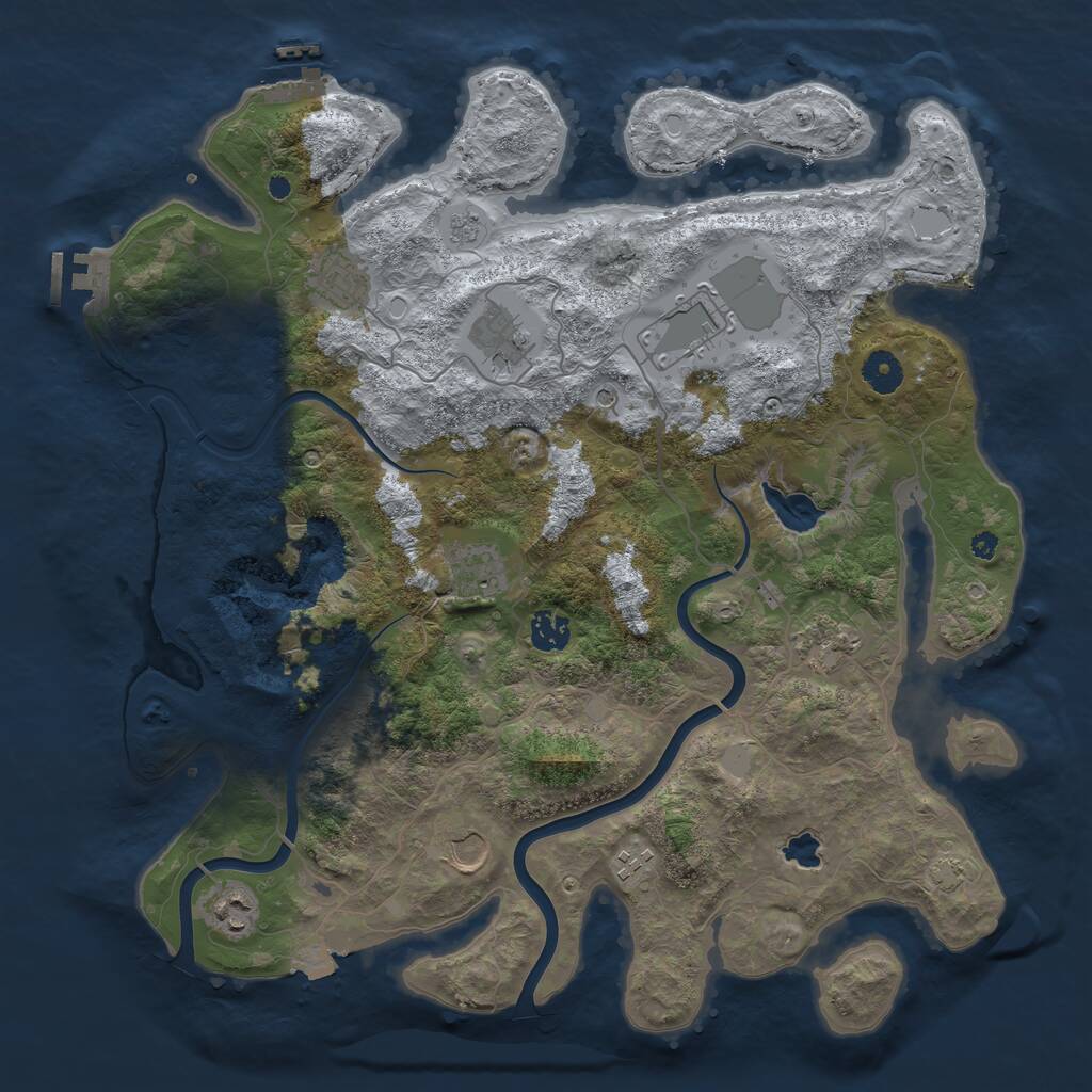 Rust Map: Procedural Map, Size: 4000, Seed: 1652661268, 15 Monuments