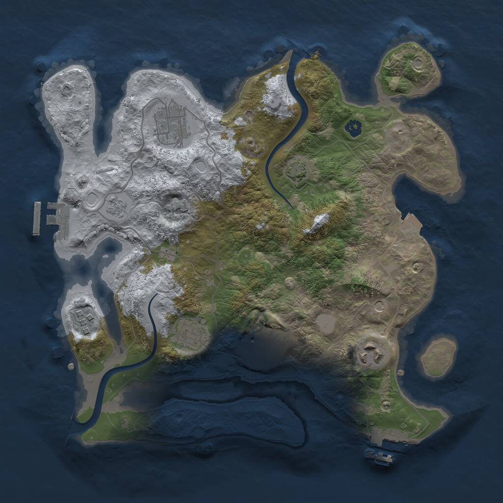 Rust Map: Procedural Map, Size: 3000, Seed: 840969796, 11 Monuments