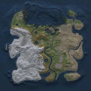 Thumbnail Rust Map: Procedural Map, Size: 3500, Seed: 377654640, 15 Monuments