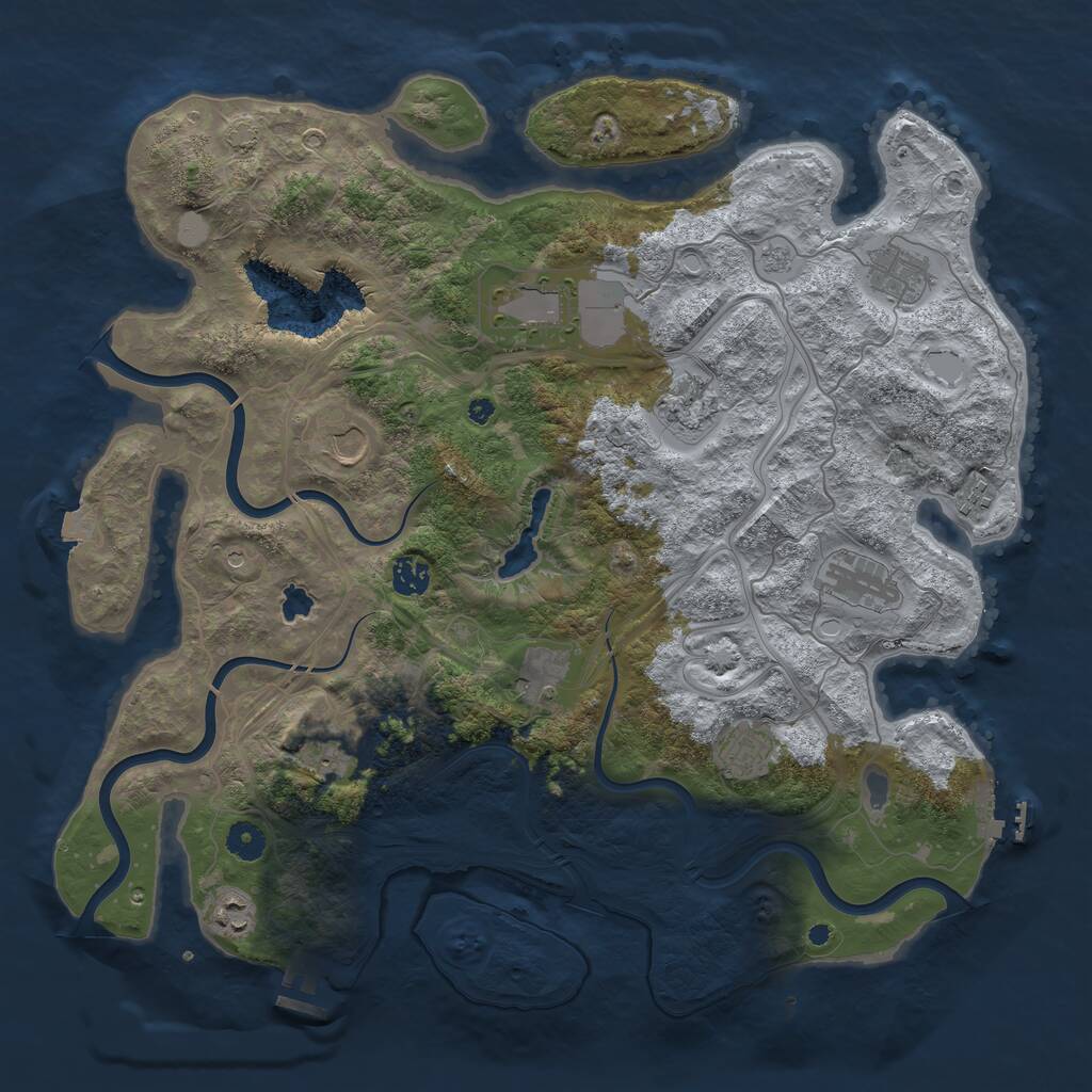 Rust Map: Procedural Map, Size: 4250, Seed: 2028346108, 17 Monuments