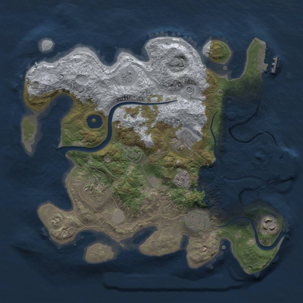 Rust Map: Procedural Map, Size: 3000, Seed: 1502409428, 11 Monuments