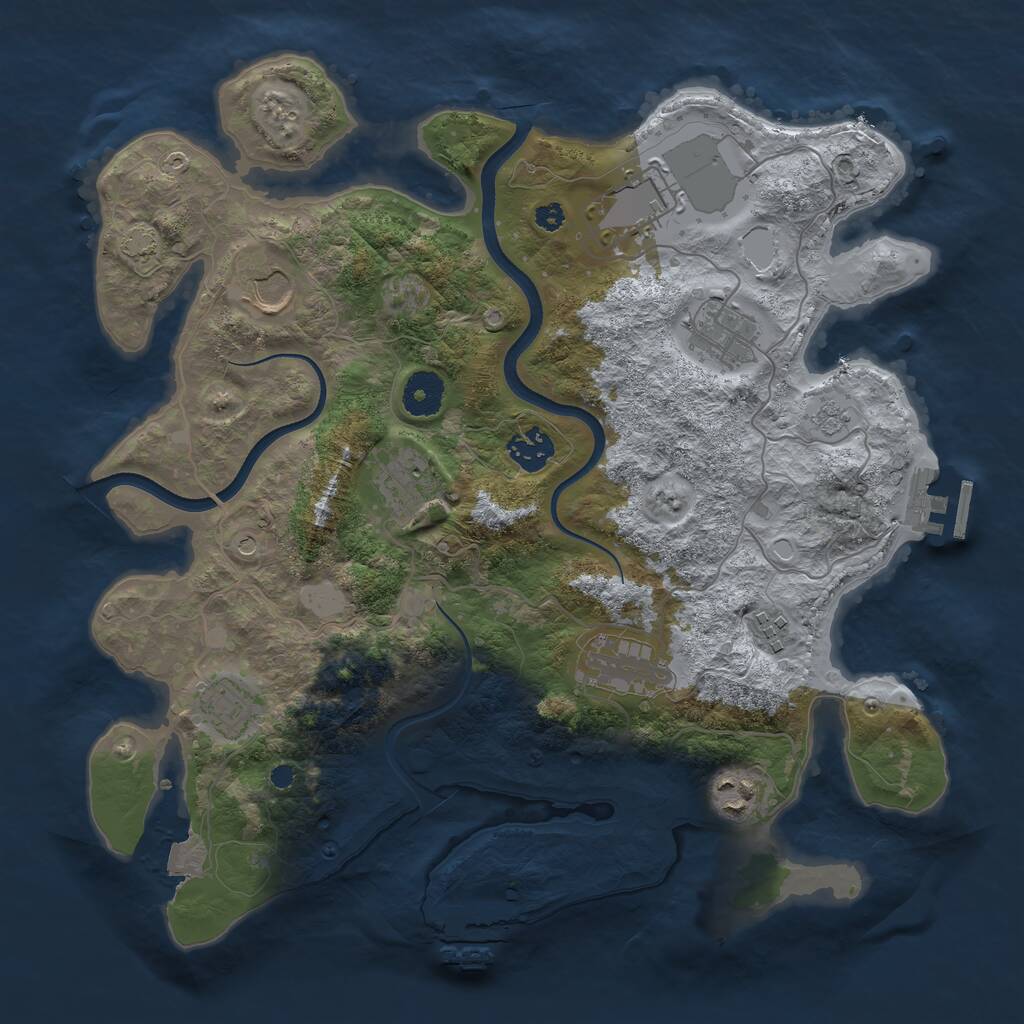 Rust Map: Procedural Map, Size: 3554, Seed: 859331912, 15 Monuments