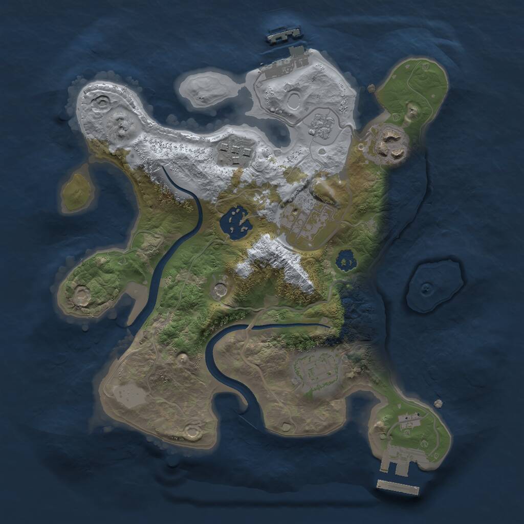 Rust Map: Procedural Map, Size: 2500, Seed: 1989324, 10 Monuments