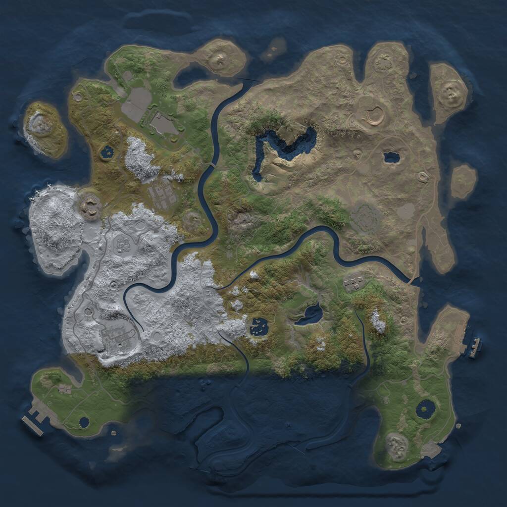 Rust Map: Procedural Map, Size: 4000, Seed: 1639285809, 14 Monuments