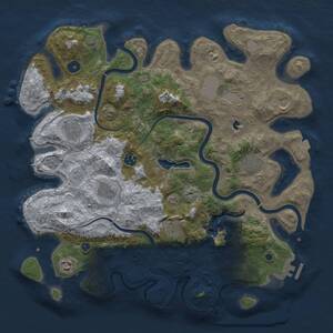 Thumbnail Rust Map: Procedural Map, Size: 4000, Seed: 1106453528, 14 Monuments