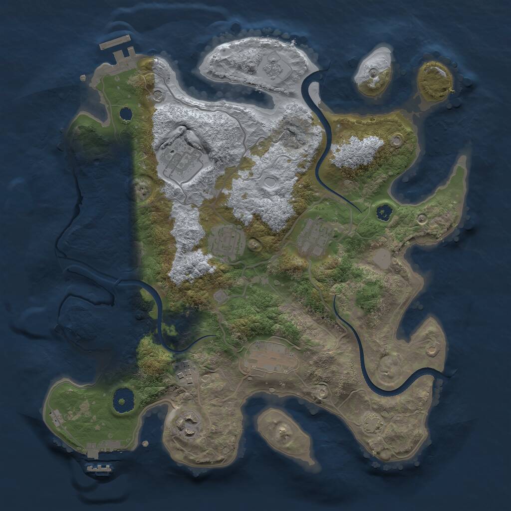 Rust Map: Procedural Map, Size: 3250, Seed: 1728644308, 12 Monuments