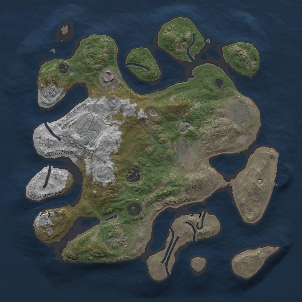 Rust Map: Procedural Map, Size: 3200, Seed: 6, 11 Monuments