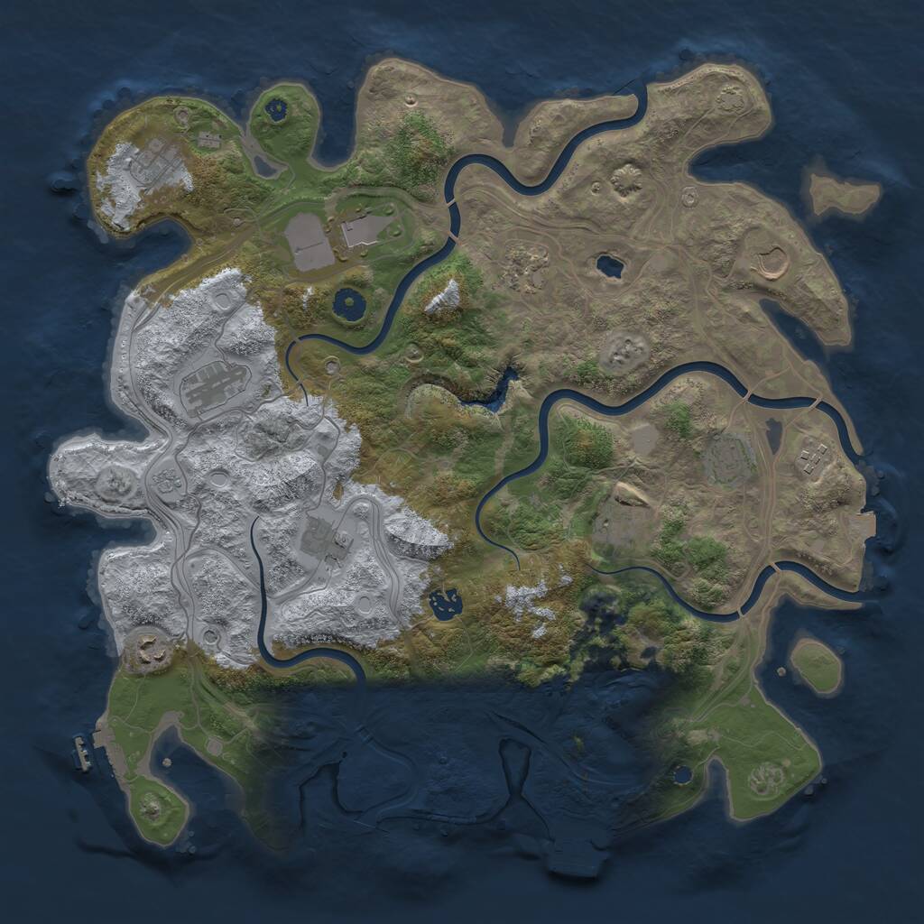 Rust Map: Procedural Map, Size: 4250, Seed: 1852537153, 17 Monuments