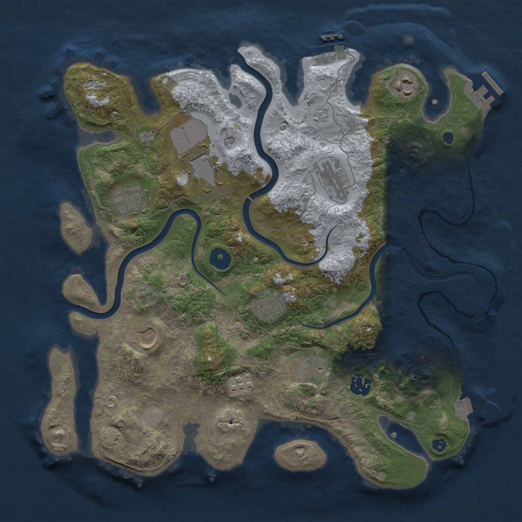 Rust Map: Procedural Map, Size: 3700, Seed: 1278641352, 15 Monuments