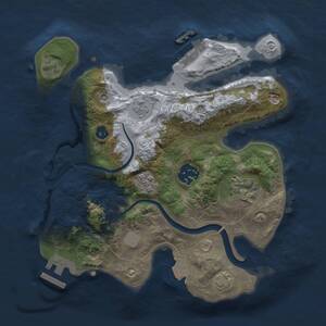 Thumbnail Rust Map: Procedural Map, Size: 2500, Seed: 689163895, 9 Monuments