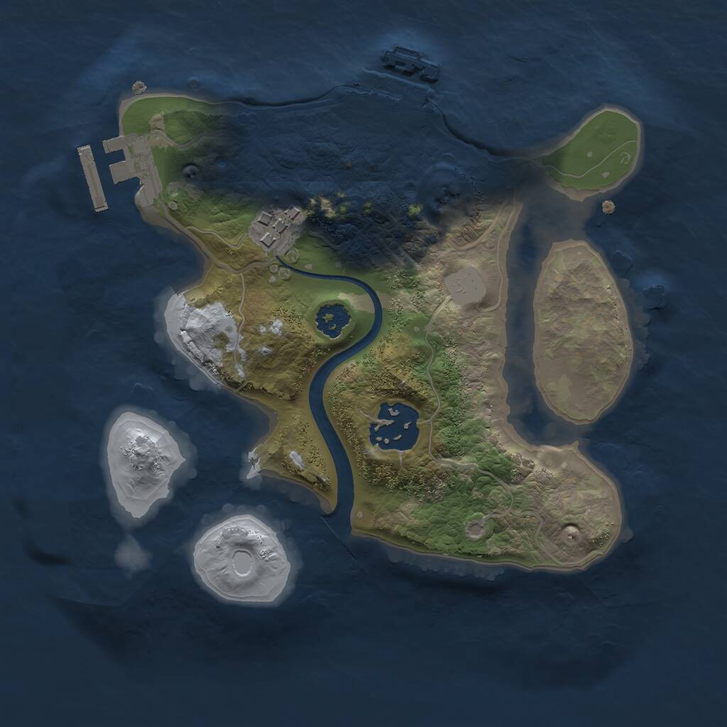 Rust Map: Procedural Map, Size: 2200, Seed: 288037383, 5 Monuments