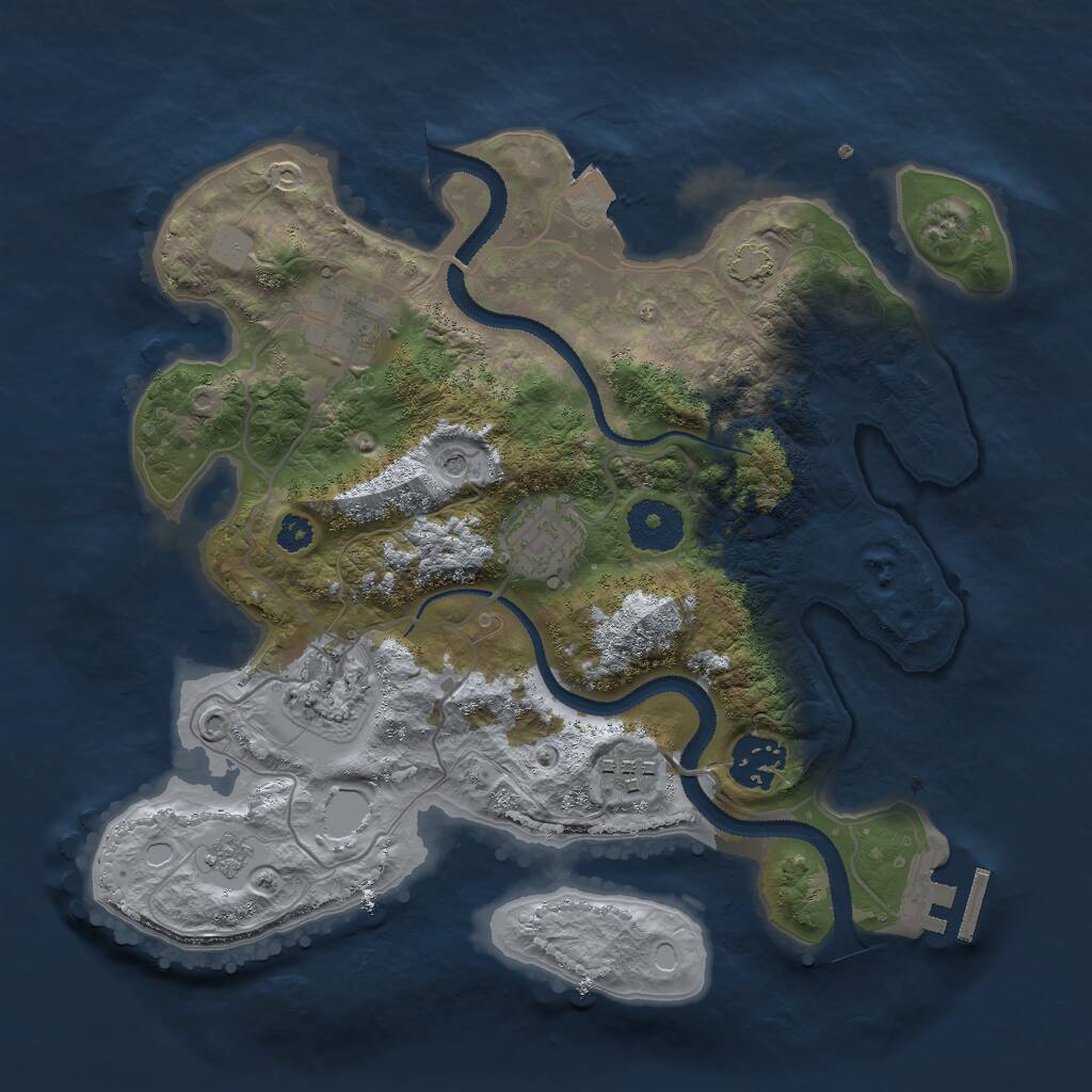 Rust Map: Procedural Map, Size: 3000, Seed: 667800016, 10 Monuments