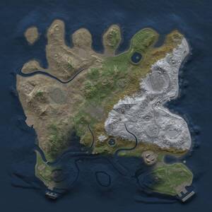 Thumbnail Rust Map: Procedural Map, Size: 3000, Seed: 100354870, 11 Monuments
