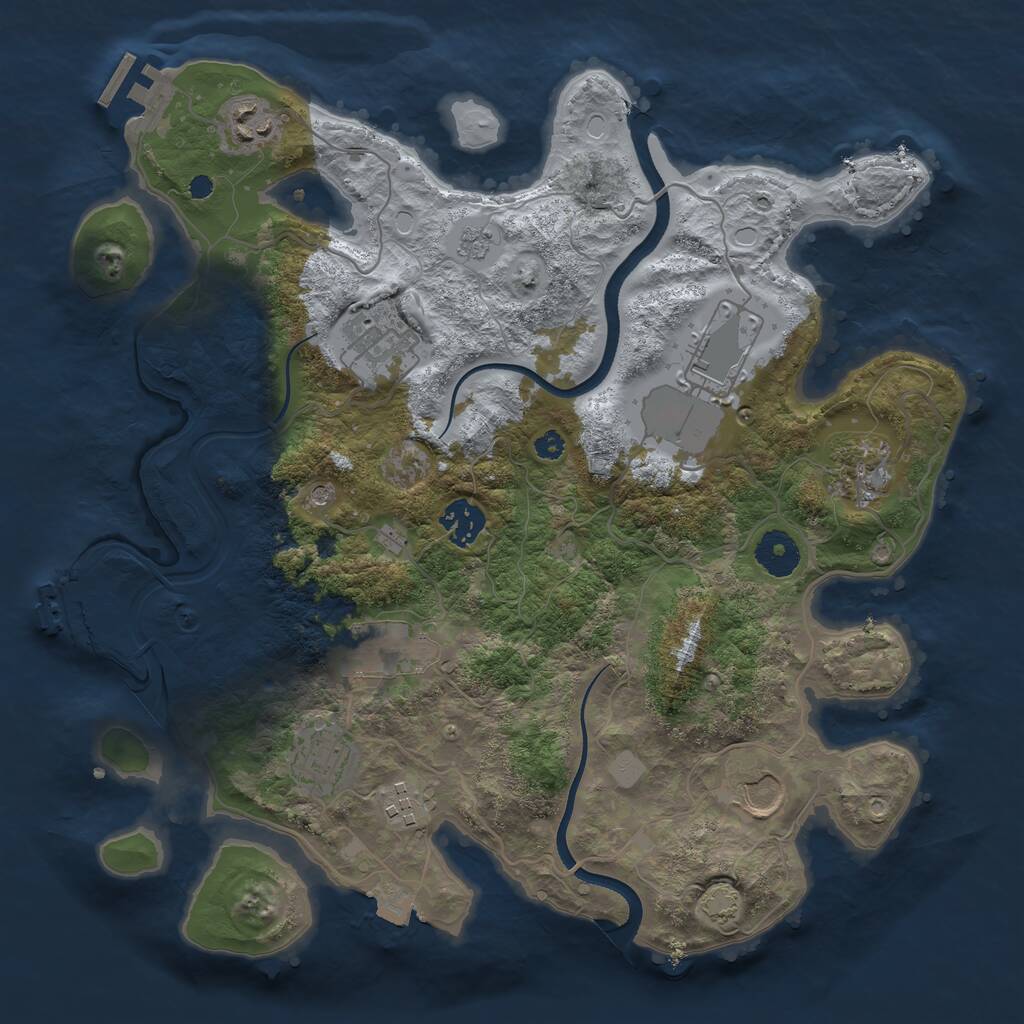 Rust Map: Procedural Map, Size: 3500, Seed: 3088, 15 Monuments