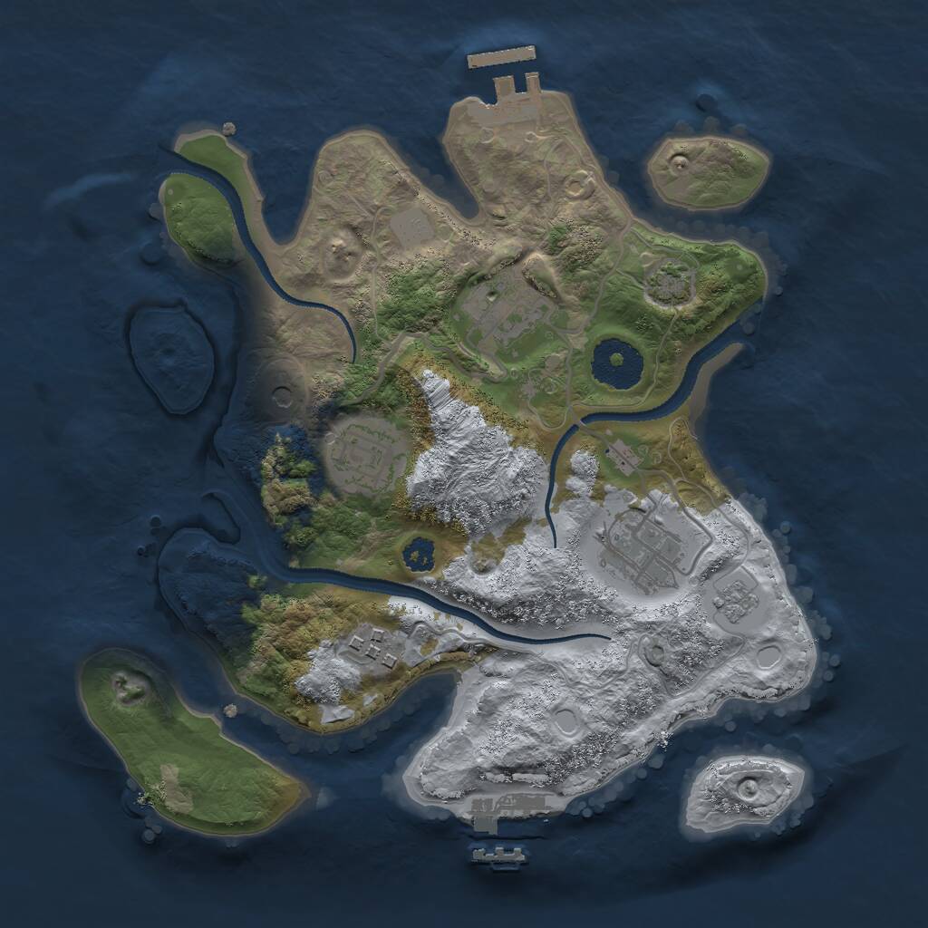 Rust Map: Procedural Map, Size: 2750, Seed: 2622, 10 Monuments