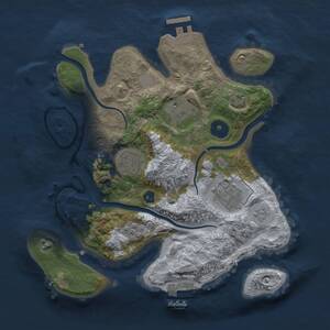 Thumbnail Rust Map: Procedural Map, Size: 2750, Seed: 2622, 10 Monuments
