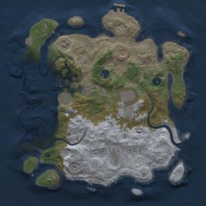 Thumbnail Rust Map: Procedural Map, Size: 3600, Seed: 123314, 14 Monuments