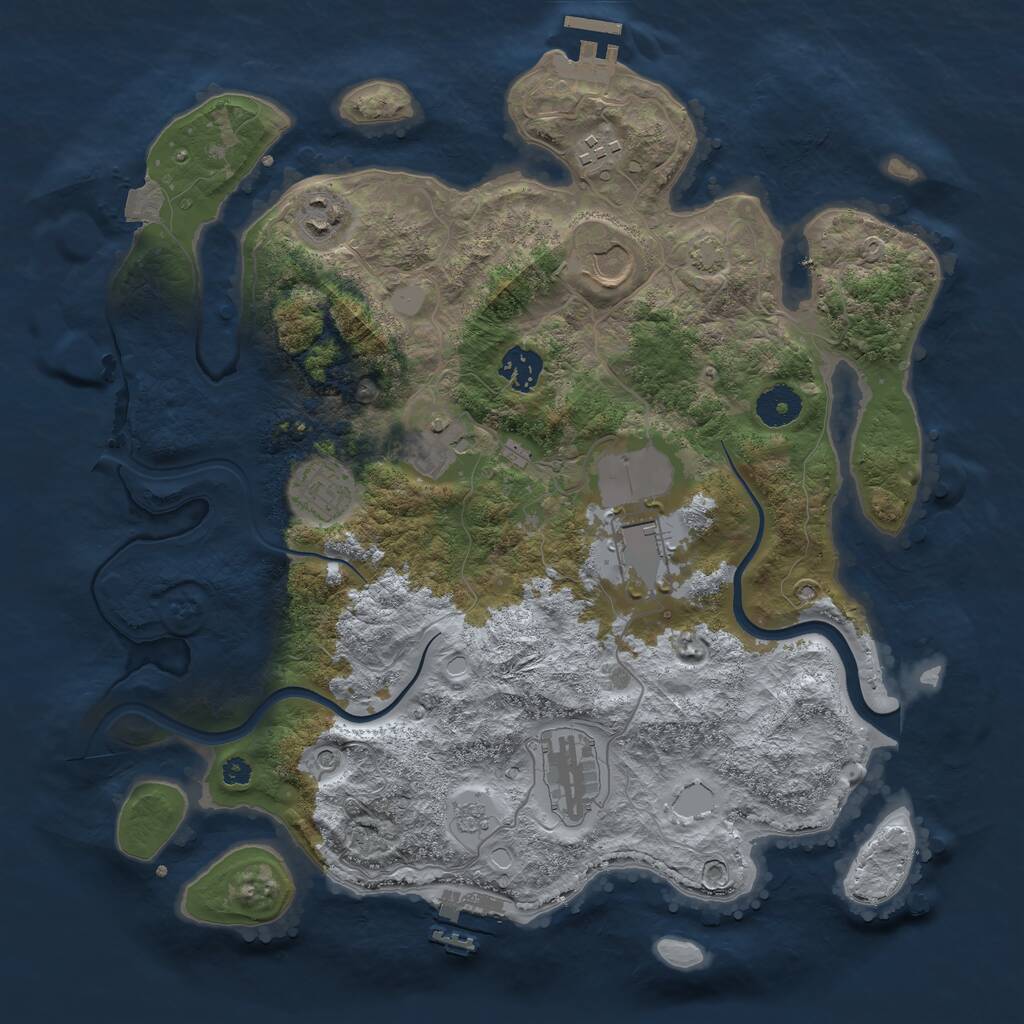 Rust Map: Procedural Map, Size: 3600, Seed: 123314, 14 Monuments