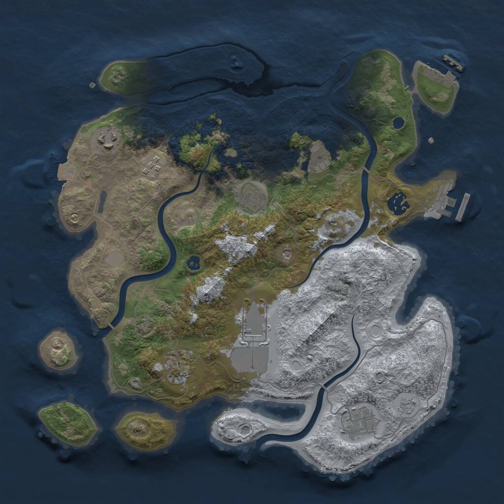 Rust Map: Procedural Map, Size: 3500, Seed: 1653588259, 14 Monuments
