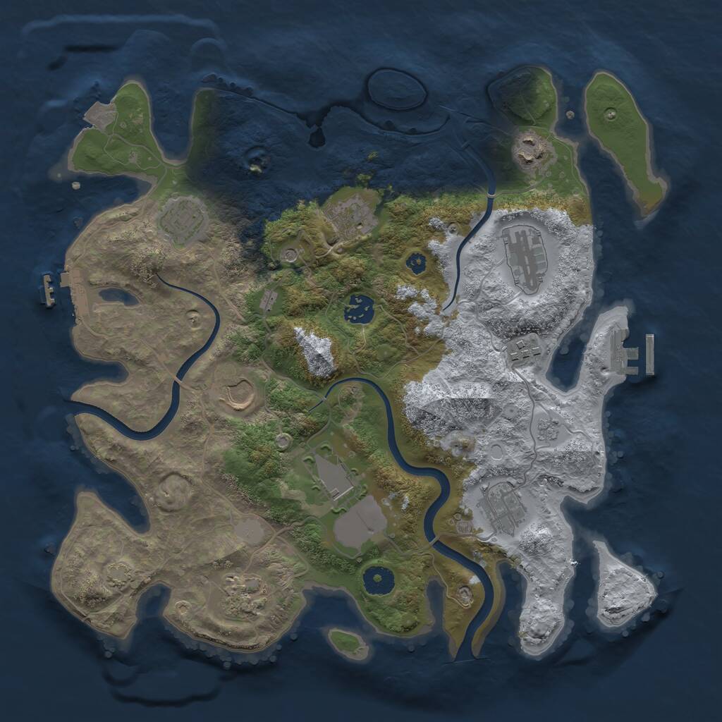 Rust Map: Procedural Map, Size: 3575, Seed: 62722845, 16 Monuments