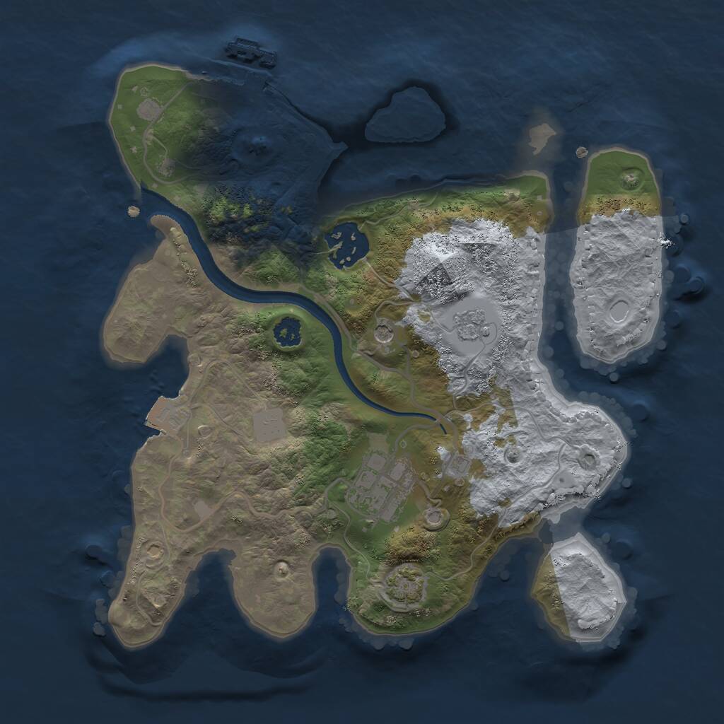 Rust Map: Procedural Map, Size: 2500, Seed: 20260723, 7 Monuments