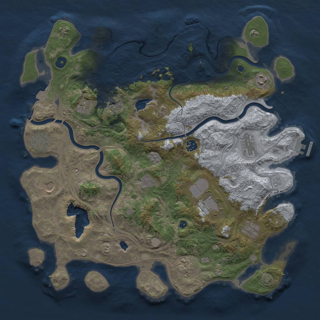 Rust Map: Procedural Map, Size: 4250, Seed: 1327191183, 17 Monuments