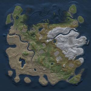 Thumbnail Rust Map: Procedural Map, Size: 4250, Seed: 1327191183, 17 Monuments