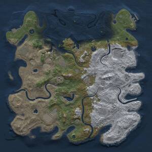 Thumbnail Rust Map: Procedural Map, Size: 4500, Seed: 1097499873, 16 Monuments
