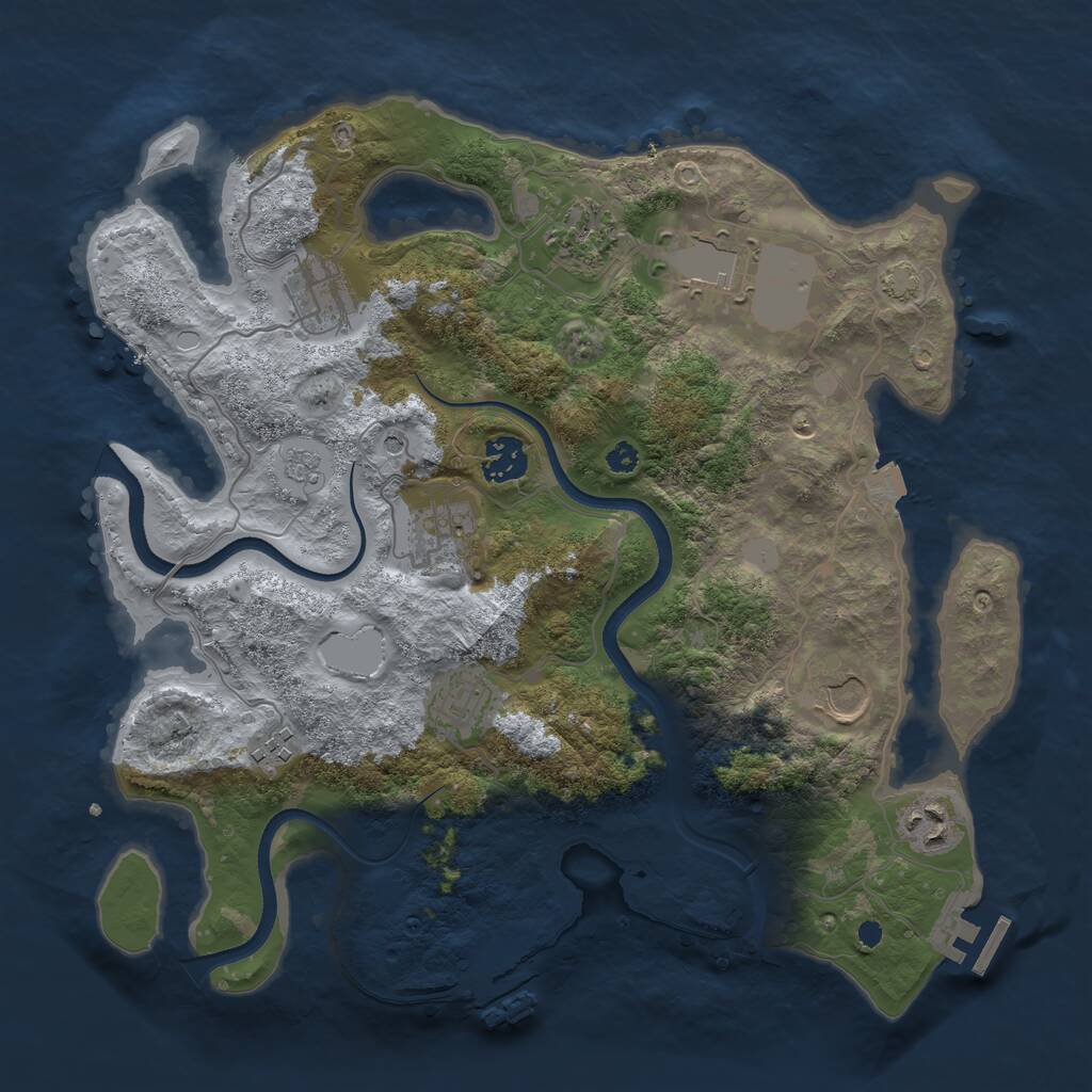 Rust Map: Procedural Map, Size: 3500, Seed: 1569219711, 15 Monuments