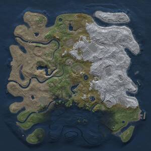 Thumbnail Rust Map: Procedural Map, Size: 4500, Seed: 283984488, 17 Monuments