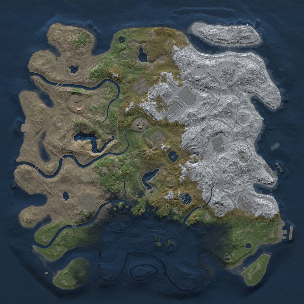 Rust Map: Procedural Map, Size: 4500, Seed: 283984488, 17 Monuments