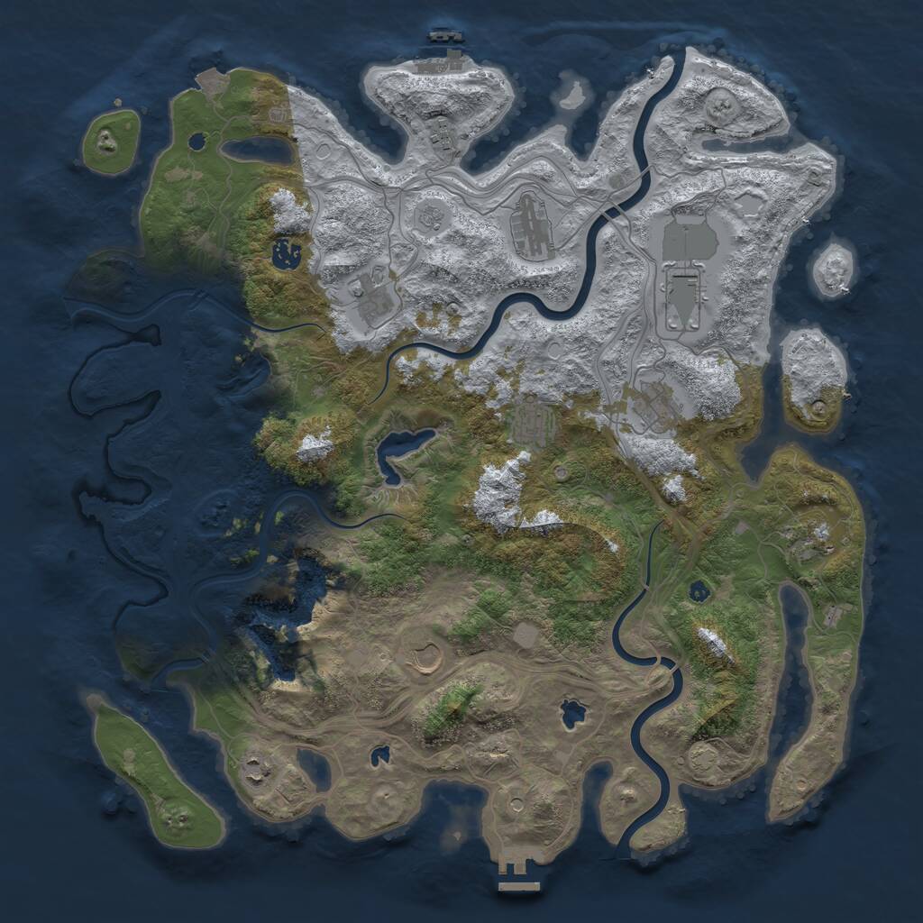 Rust Map: Procedural Map, Size: 4500, Seed: 1588480420, 16 Monuments