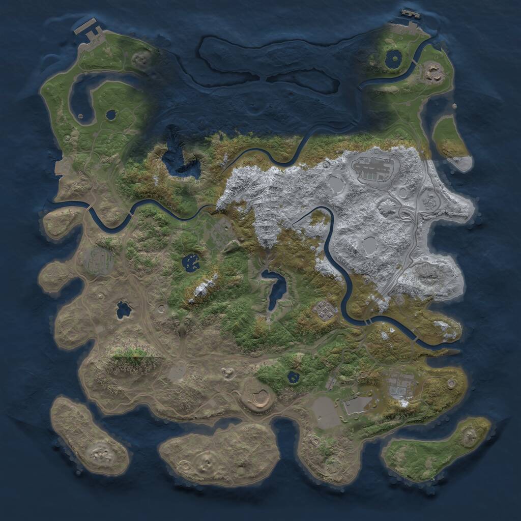 Rust Map: Procedural Map, Size: 4300, Seed: 210191572, 15 Monuments