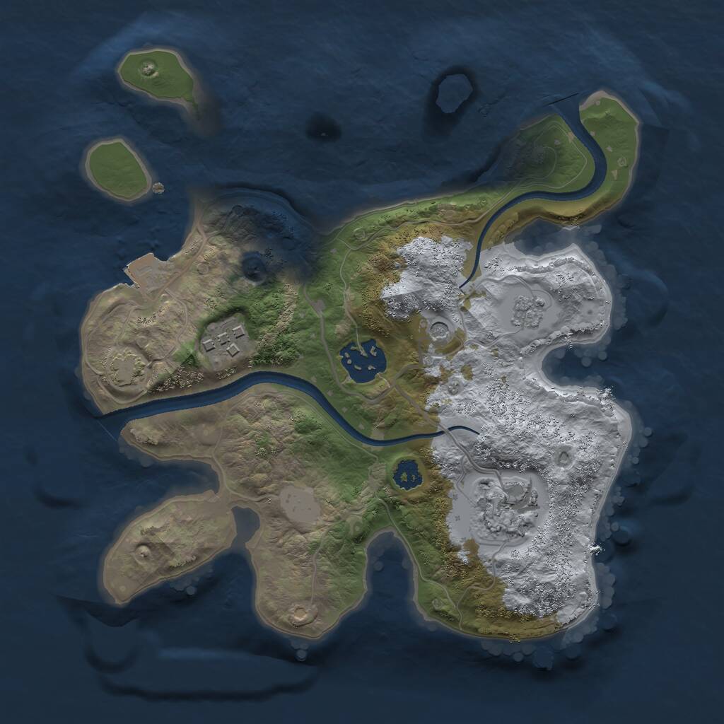 Rust Map: Procedural Map, Size: 2500, Seed: 20435024, 7 Monuments
