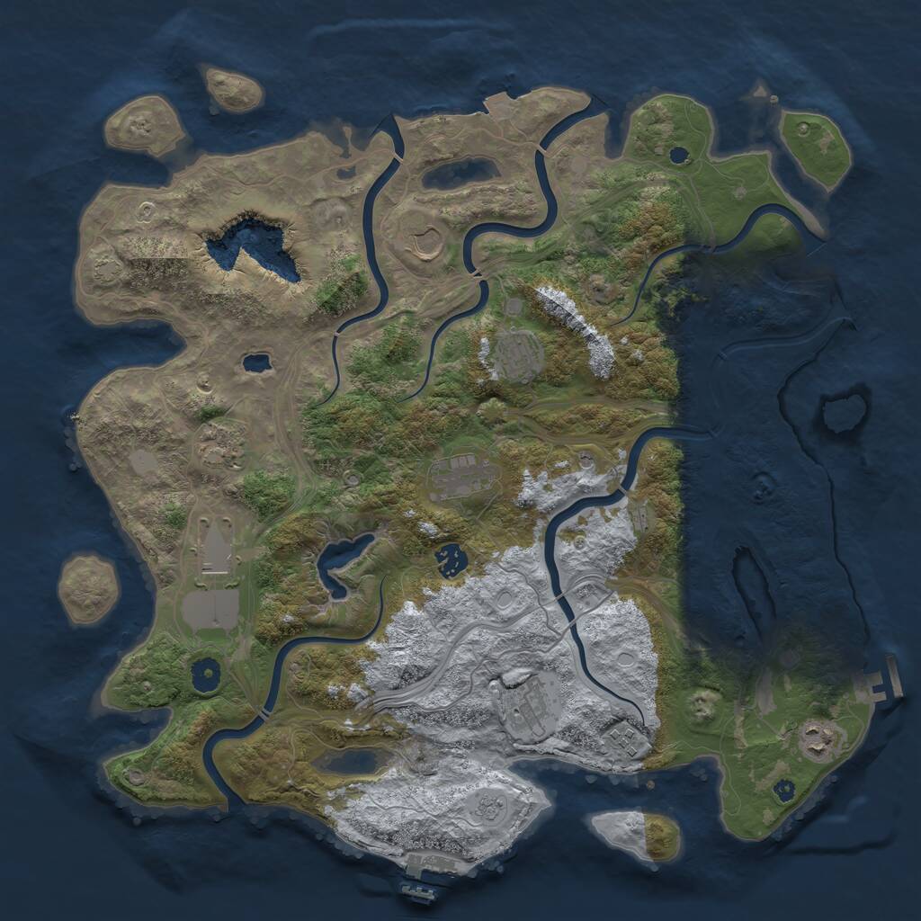 Rust Map: Procedural Map, Size: 4250, Seed: 45498030, 15 Monuments