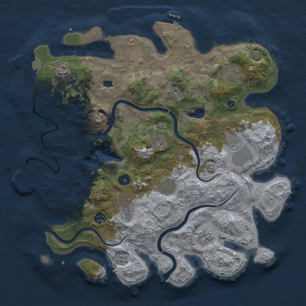 Rust Map: Procedural Map, Size: 4000, Seed: 949529711, 16 Monuments