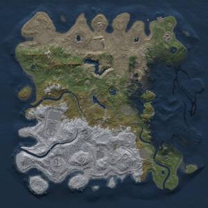 Thumbnail Rust Map: Procedural Map, Size: 4500, Seed: 1538103994, 17 Monuments